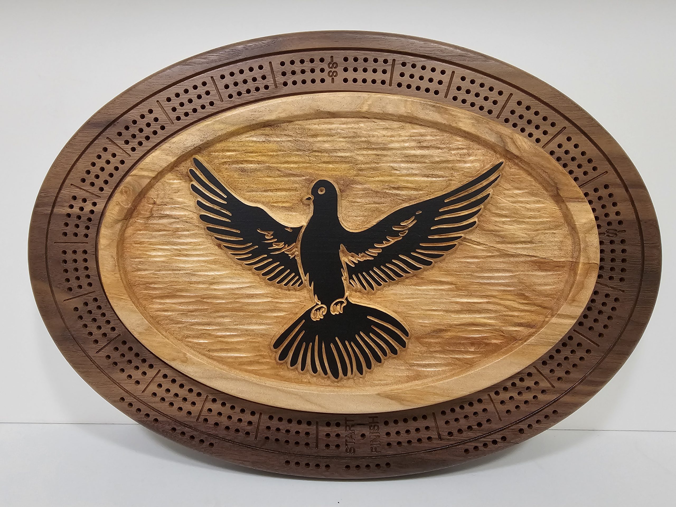Dove Natural Wood Cribbage Board