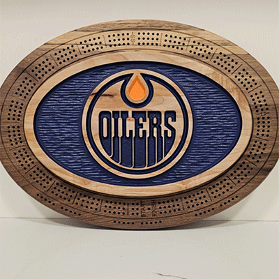 Edmonton Oilers Cribbage Board