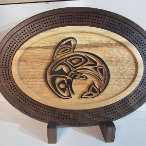 Natural Wood Orca Cribbage Board