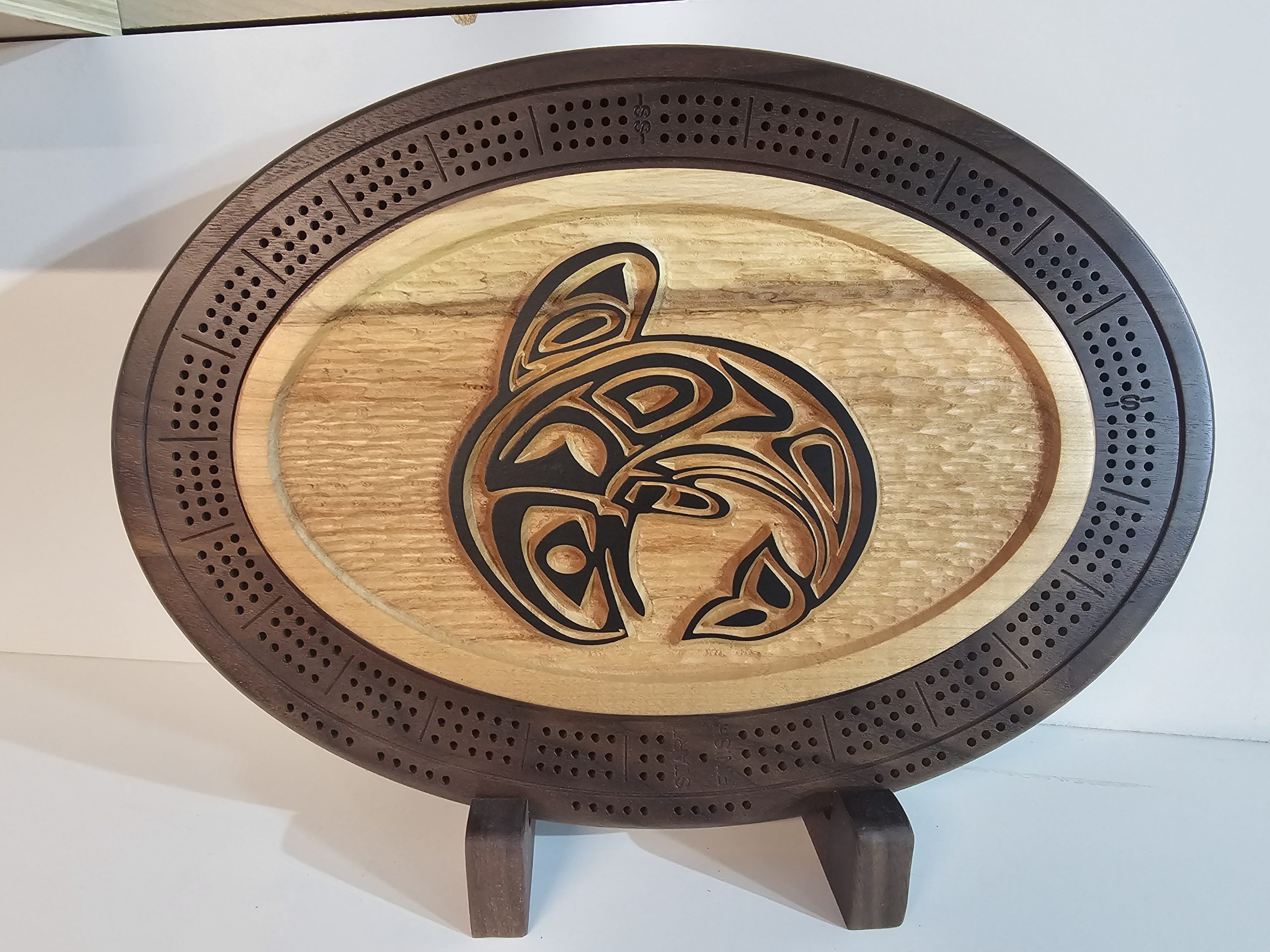 Natural Wood Orca Cribbage Board