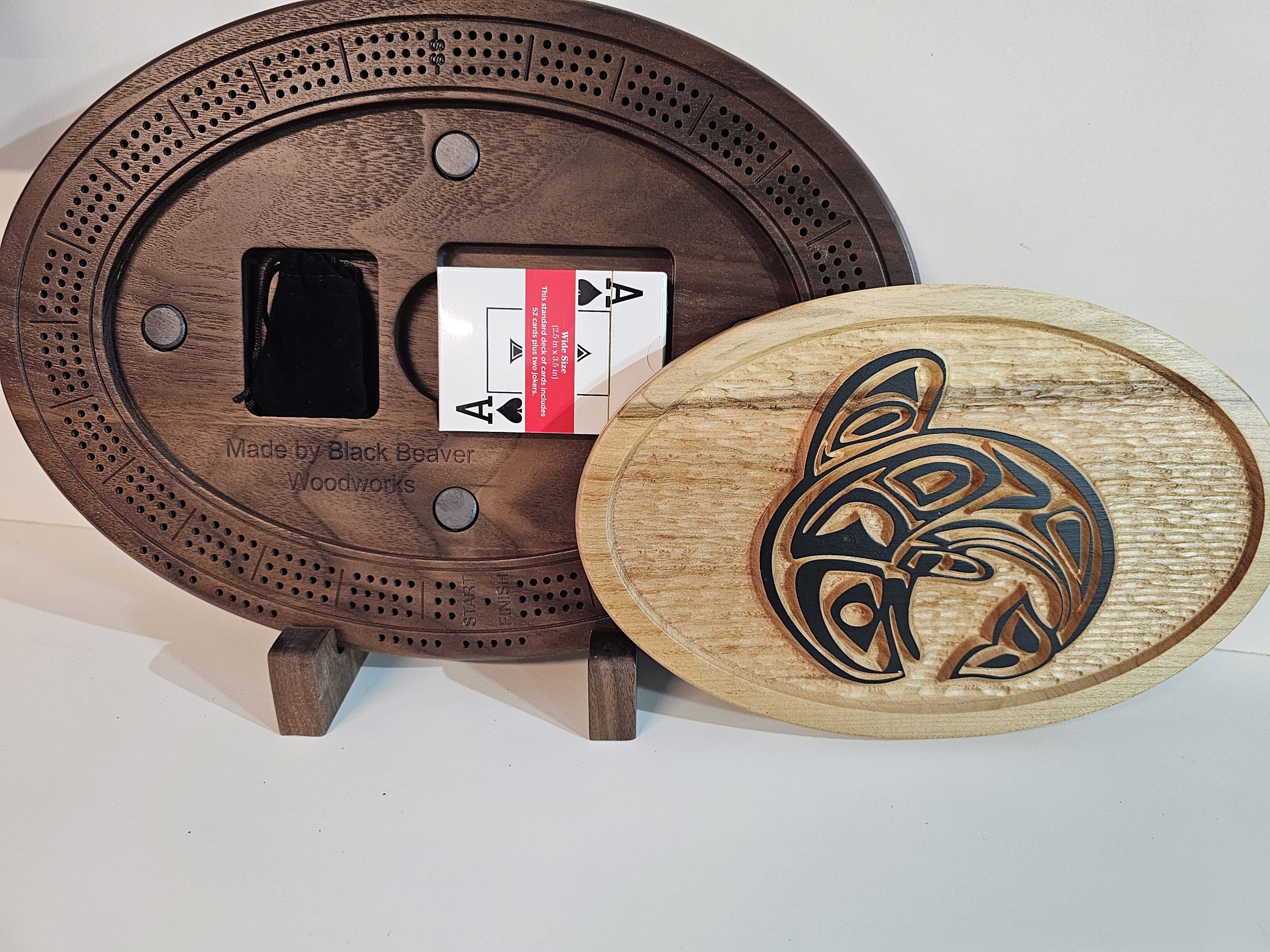 Natural Wood Orca Cribbage Board - Image 2