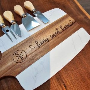 Marble Cutting Board+Cheese Knife Set