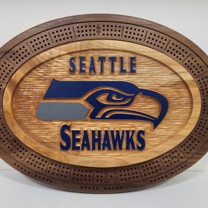 Natural Wood Seattle Seahawks Cribbage Board